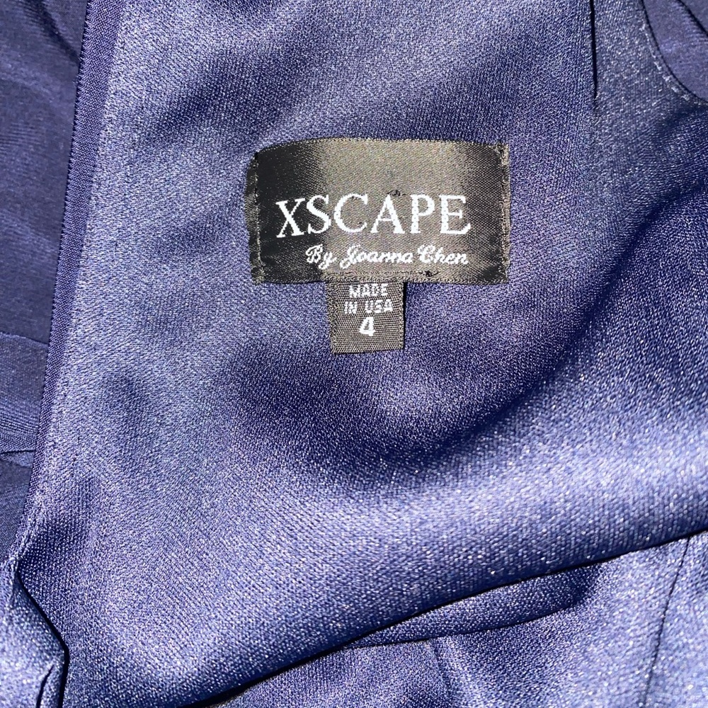 Xscape Halter Dress- Navy - Picture 3 of 8